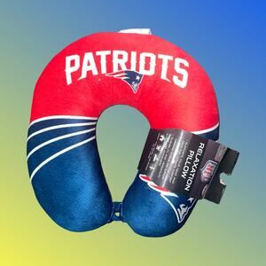NFL New England Patriots Neck Pillow Travel Head Support Airplane Car Holiday